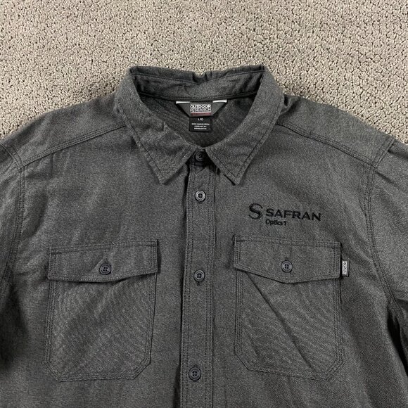 NWOT Outdoor Research Gastown Flannel Shirt Men's Large Gray Outdoors Hiking - Picture 2 of 12